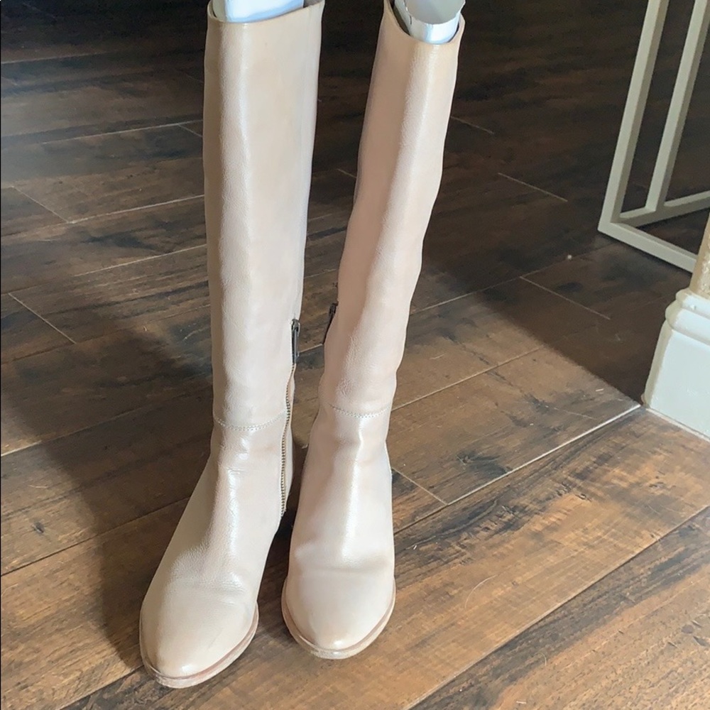 Joie Leather Boots Taupe/Beige